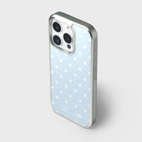holiday epoxy bumper case (silver frame / skyblue mini dot)