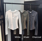 Pocket hood long sleeves(3color)