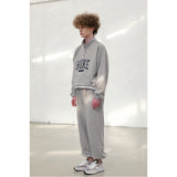 HUKE Logo Grey Half zip-up MTM