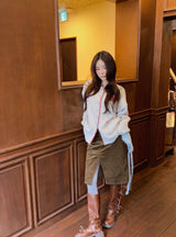 brown corduroy midi skirt