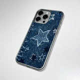 フェイドデニムスターダストスマホケース ブルーインディゴ (SV_MagSafeGlass)