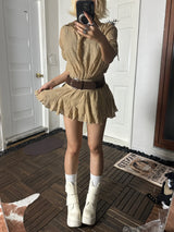 Warm Belt Shirts Dress