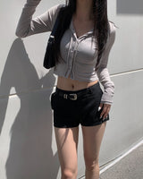 Slim hood cardigan
