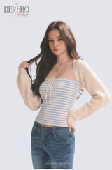 Vanilla Stripe Bolero Top Set