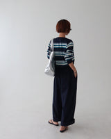 [UNISEX] リネン ピンタック バンディング ワイドパンツ