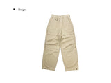 フォークカットスナップDリングコットンワイドパンツ