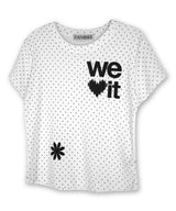 We Love It グラフィックドットTシャツ_アイボリー