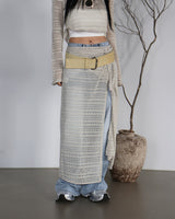 クロシェットシースルーラップロングスカート