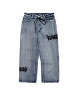 BBD Graffiti Metal Logo Denim Pants (Smoke Blue)
