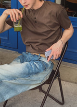 ベーシックヘンリーネックマッスル半袖T