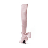 Ribbon Boots Heel(Pink)