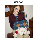 muva. 牛革 ブリティッシュ リボン ショルダーバッグ
