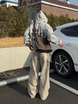US クロップヴィンテージフードジップアップ (No.858)