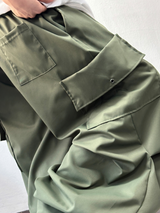 ストリング / コリアン 🤎 パラシュートかーごリベットセミワイドバルーンロングパンツ🤎🖤🩶💚 - 4カラーズ