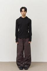 Pebe Ribbed Hooded Top