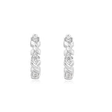 Silver Sparkle Cross 925 Silver Ring Earring E061-07H