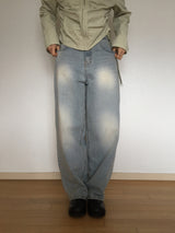 light sand denim wide long pants