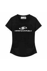 スリムニットロゴクロップTシャツ