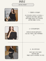 Chic black unbalanced off-shoulder knitwear