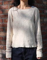 パンチングニット (クリーム) WOMENS