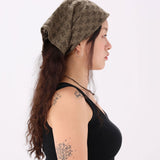 khaki knit bandana