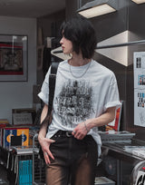 Grunge ナッシングプリンティング半袖Tシャツ