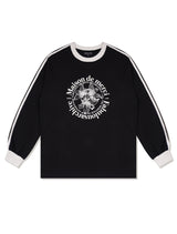 UNISEX Leris ラグランラインカラーロングスリーブ Black White (FCD3TS801M)