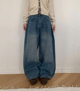 レガサイドカットワイドデニムパンツ