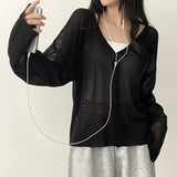 TJ V-Neck Summer Knit Cardigan