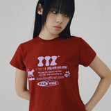 ITZ オフィシャルロゴクロップTシャツ　レッド