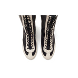 Boxing ツートンレースアップブーツヒール(White)
