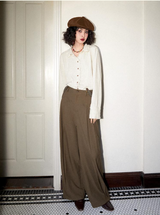 Hong Kong style pleated retro loose wide-leg overalls suit casual trousers