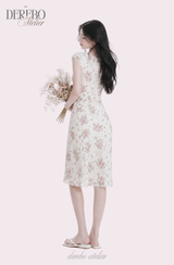 Antique Floral Perfume Skirt Two-Piece Set (blouse+skirt set)