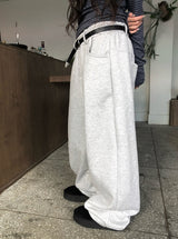 ワリブラッシュドベルトループワイドトレーニングパンツ
