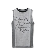 DOODLE TWO TONE KNIT VEST_WH