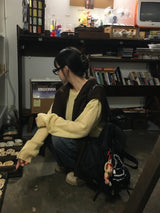 Ropy Alpaca Button Round Knit (9c)