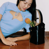 JANE BOX LEATHER Black & Straplink