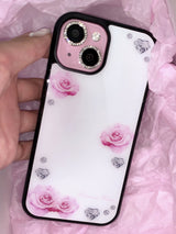 Hime rose phone case (black glass) - magsafe