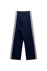 RIBBON JERSEY TRACK PANTS / NAVY
