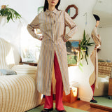 ダブルリップシャツワンピース (Stripe)
