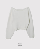 Boatneck One Shoulder Wool Crop Knit (6color)