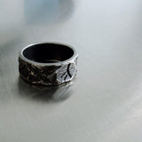 Carved Layer Wide Ring