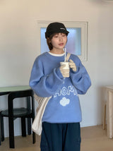 [unisex] ピデンヘアリーぼかしプリントオーバーニット