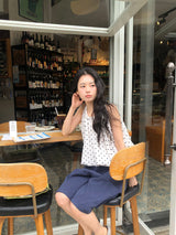 Ribbon tie blouse_dot