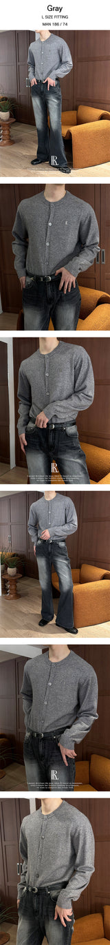 [ESSENTIAL LINE] Round neck basic cardigan(2color)