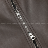  Mirei Two-Way Double Line Biker Leather Jacket