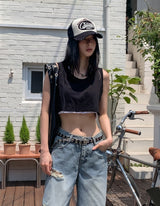 アイシングビンテージダメージバルーンデニムパンツ