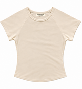 レミジェル コットンステッチ ラウンドネック ロールヘム スリムフィット ショートスリーブTシャツ 5カラー