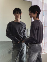 Trav Diagonal Henley Neck Long Sleeve T-shirt