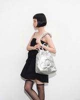 BLOOMING TOTE BAG | SILVER